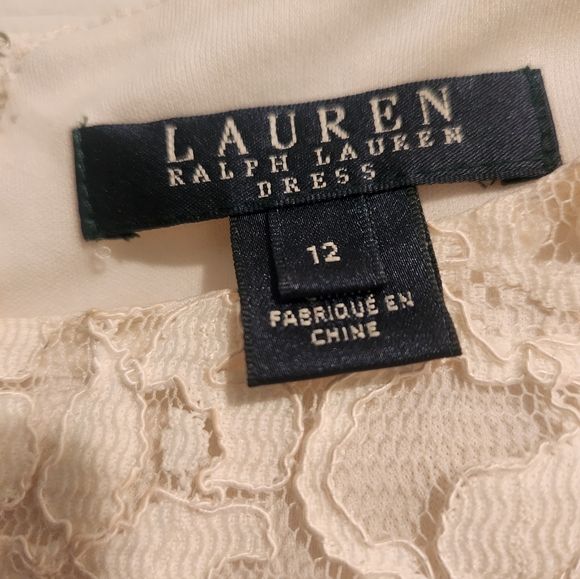 Ralph Lauren Two Tone Lace Party Dress - Picture 2 of 6